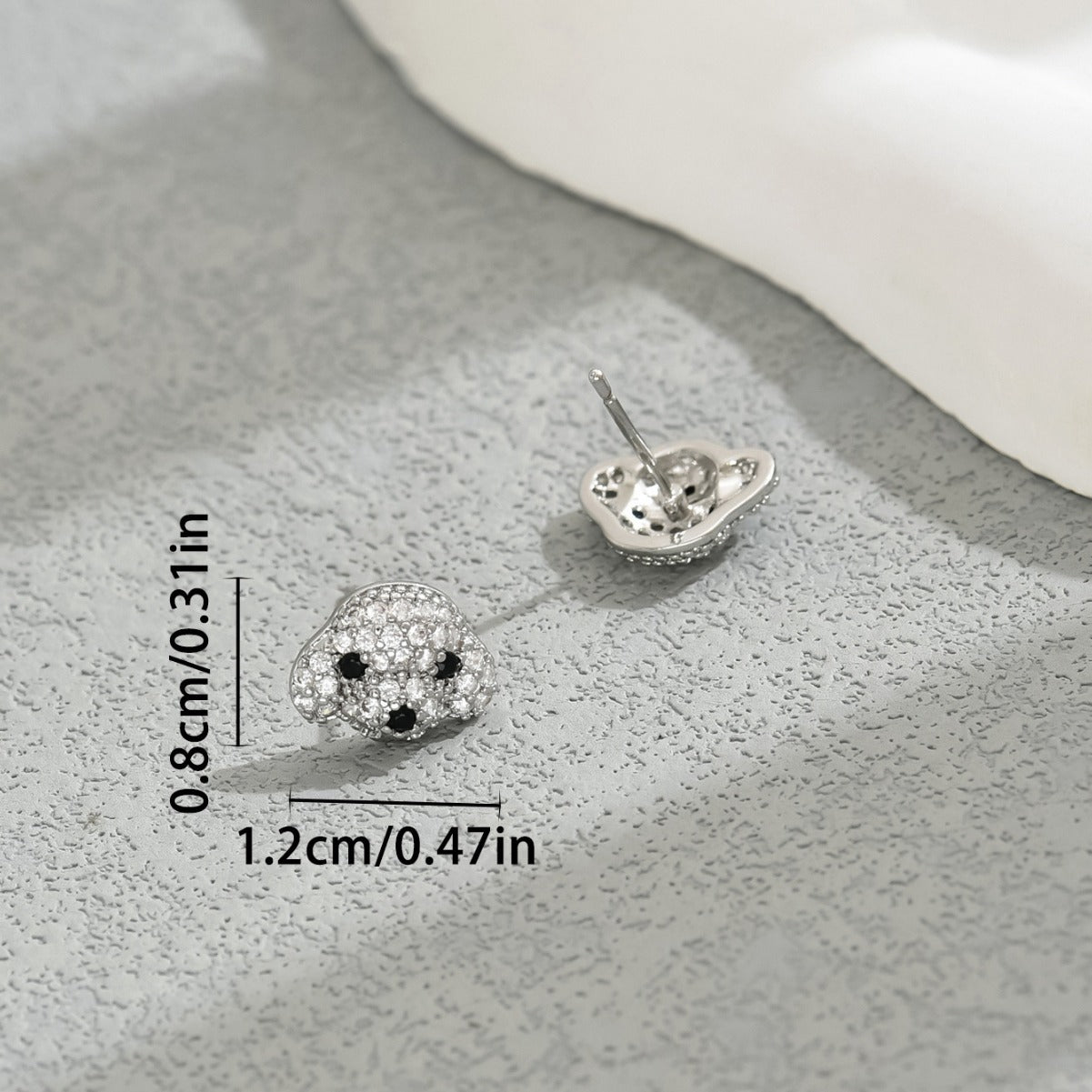 Wholesale Inlaid Zircon Puppy Animal Design Versatile Earrings